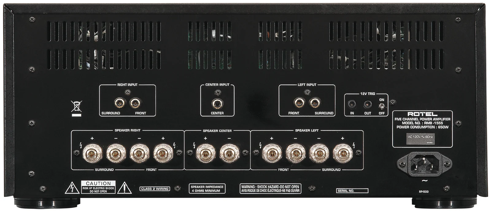 Rotel RMB-1555 Power Amplifier (Black) - Image 4